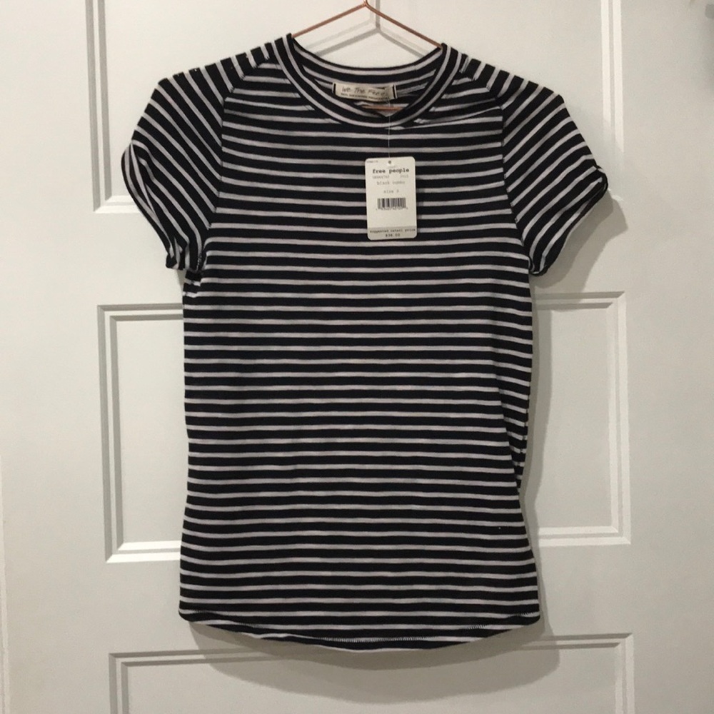 We The Free Black and White Striped Shirt